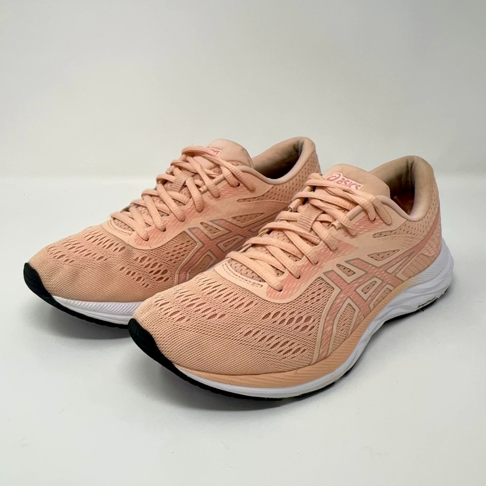 Asics Gel-Excite 6 Running Shoes Womens Size 8 Baked Pink Silver Comfort Cushion